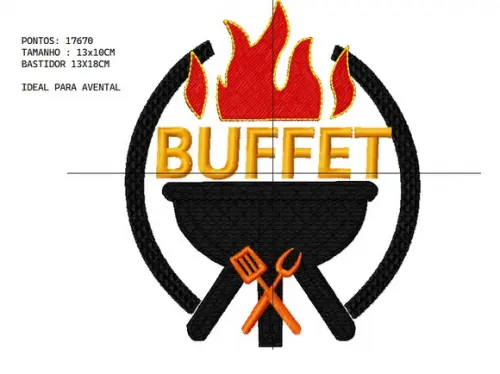 Matriz Bordado Churrasco Buffet