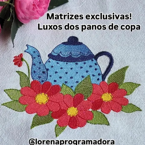 Matriz Bordado Copa e Cozinha Bule