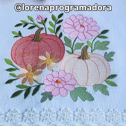Matriz Bordado Copa e Cozinha Abóboras