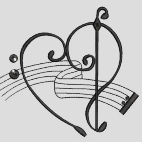 Matriz Bordado Notas Musicais