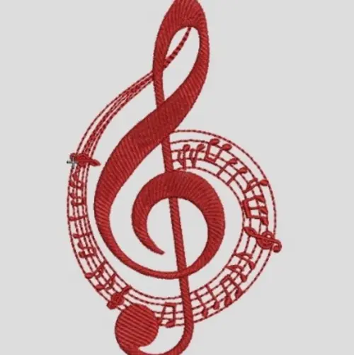 Matriz Bordado Notas Musicais