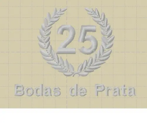 Matriz de Bordado Brasao 25 Anos Bodas de Prata