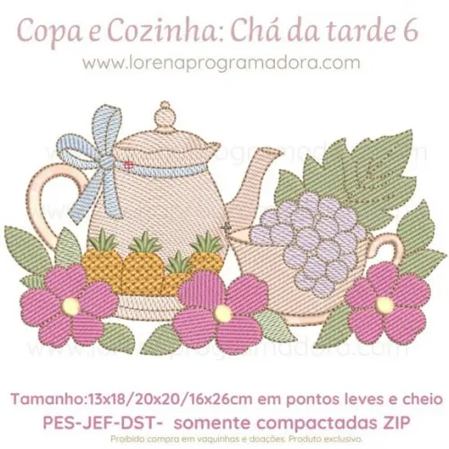 Matriz de Bordado Bule Cozinha