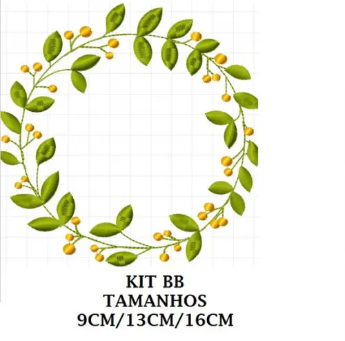 Matriz de Bordado Moldura Folhas