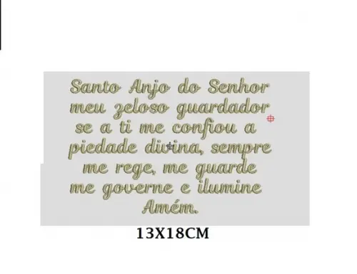Matriz de Bordado Oração Santo Anjo
