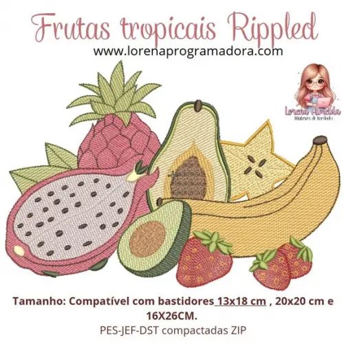 Matriz de Bordados Frutas Tropicais