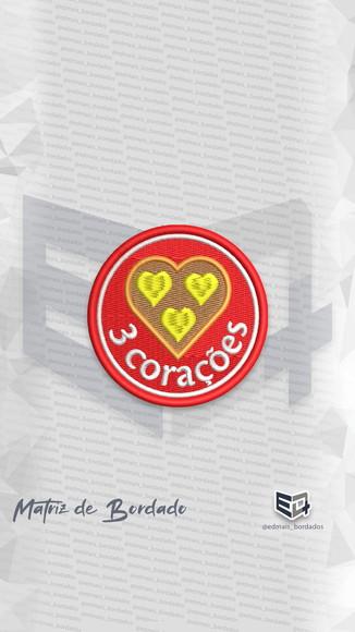 Matriz de Bordado 3 Corações Logo 1
