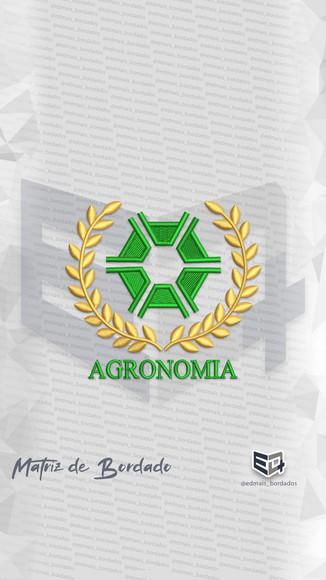 Matriz de Bordado Agronomia 2 Coroa Brasão Simbolo Jaleco