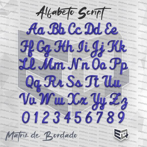Matriz de Bordado Alfabeto Letras Script