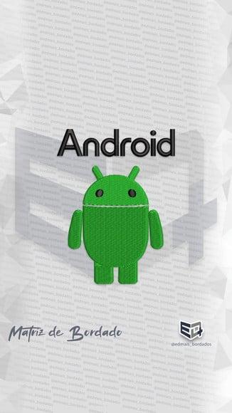 Matriz de Bordado Android Logo Robô Inteiro Novo