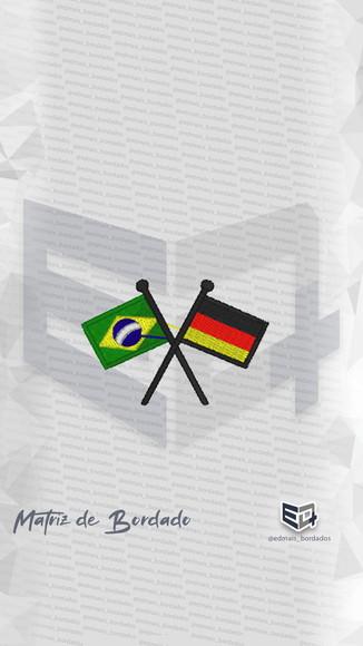 Matriz de Bordado Bandeira Brasil Alemanha