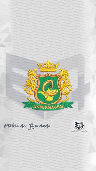 Matriz de Bordado Brasão Enfermagem Coroa 10