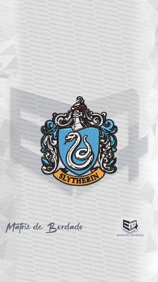 Matriz de Bordado Brasão Escola Slytherin Harry Potter