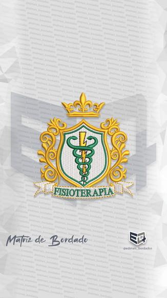 Matriz de Bordado Brasão Fisioterapia Logo Coroa