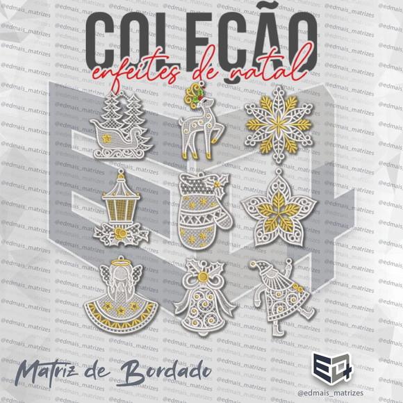 Matriz de Bordado Coleção Enfeites Natal Arvore