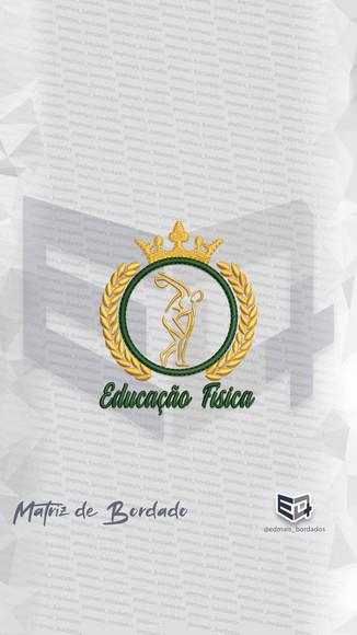 Matriz de Bordado Educação Física Coroa Louros Simbolo Jalec