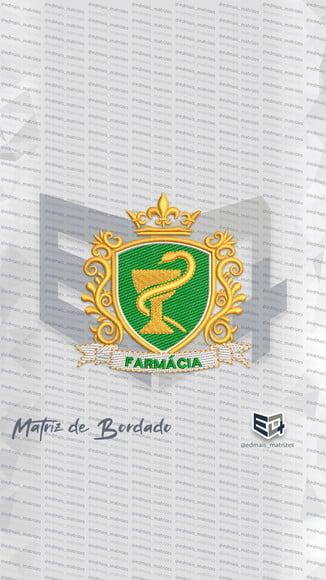 Matriz de Bordado Farmacia Brasao Simbolo Coroa