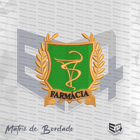 Matriz de Bordado Farmácia Símbolo Brasão Louros 02