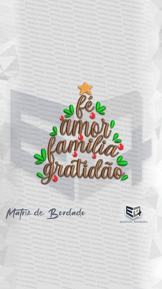 Matriz de Bordado Fé Amor Família Gratidão