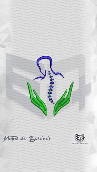 Matriz de Bordado Fisioterapia Osteopatia Logo