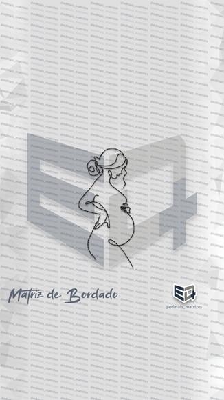 Matriz de Bordado Line Art Gravida Gestante Cuidado