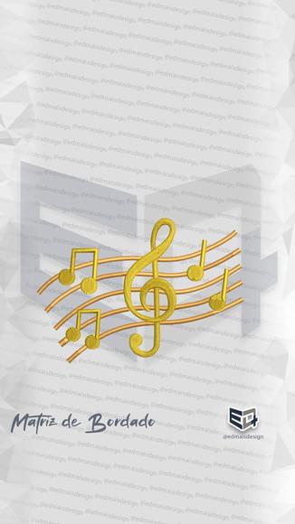 Matriz de Bordado Musica Sol Partitura