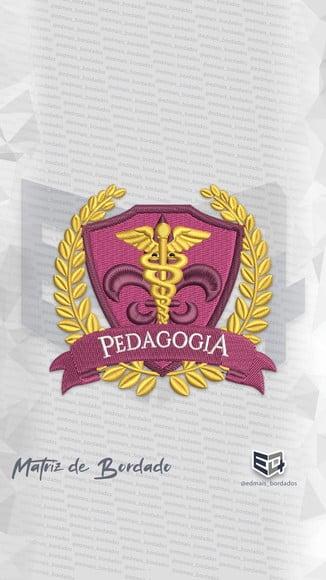 Matriz de Bordado Pedagogia Brasão Simbolo Logo