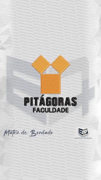 Matriz de Bordado Pitágoras Faculdade Simbolo Logo Jaleco