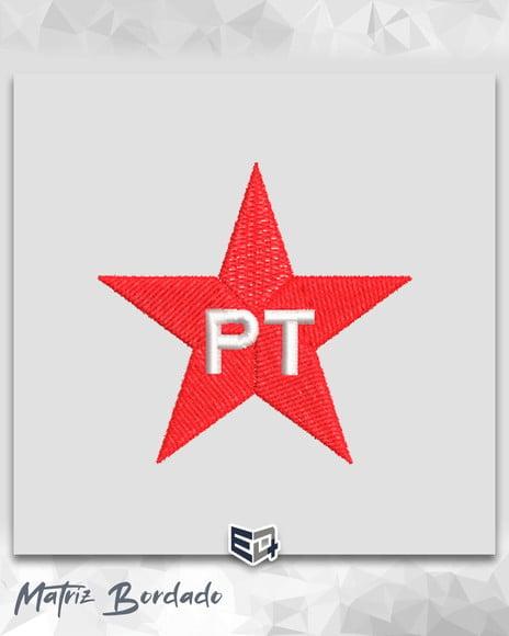 Matriz de Bordado Pt (partido dos Trabalhadores) Simbolo