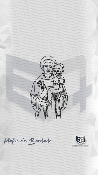 Matriz de Bordado Santo Antonio Linha Line Art