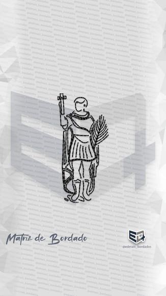 Matriz de Bordado Santo Expedito Linhas Line Art