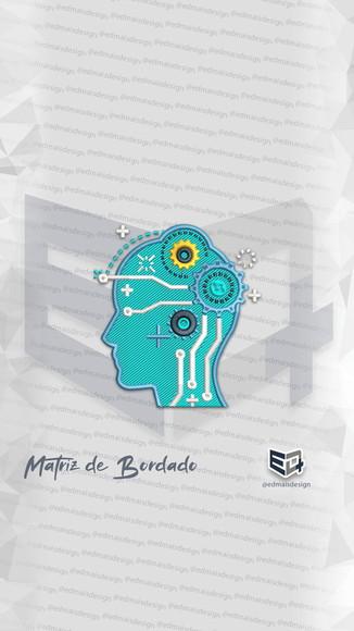 Matriz de Bordado Símbolo de Inteligência Artificial