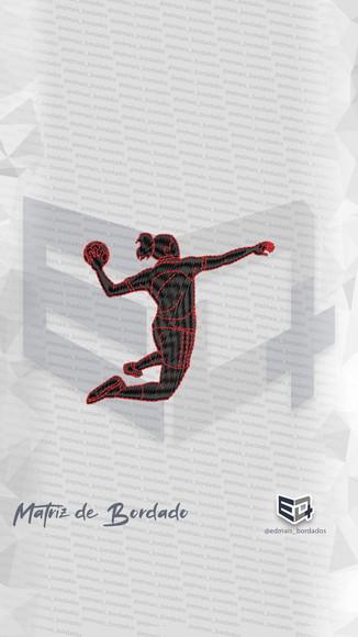 Matriz de Bordado Silhueta Feminina Handebol