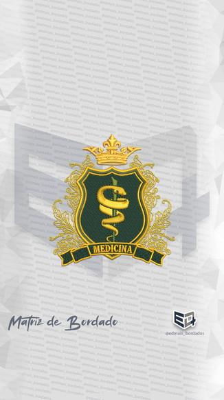 Matriz de Bordado Simbolo Medicina Coroa Jaleco 3