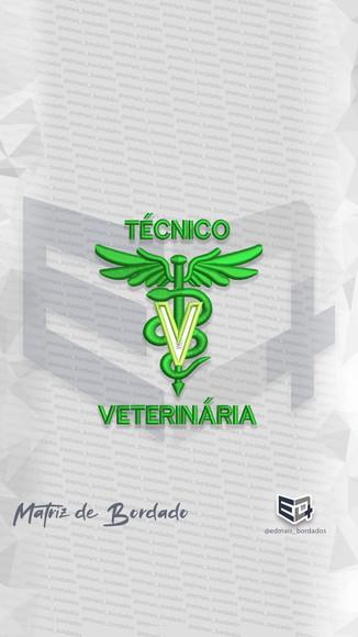 Matriz de Bordado Tecnico em Veterinária Logo Simbolo Jaleco