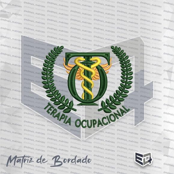 Matriz de Bordado Terapia Ocupacional 9 Brasão com Ramos