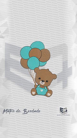 Matriz de Bordado Urso Ursinho e Balões