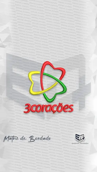 Matriz de Bordado 3 Corações Logo