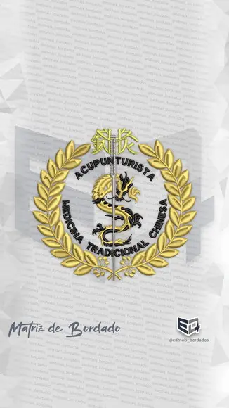 Matriz de Bordado Acupunturista Medicina Tradicional Chinesa