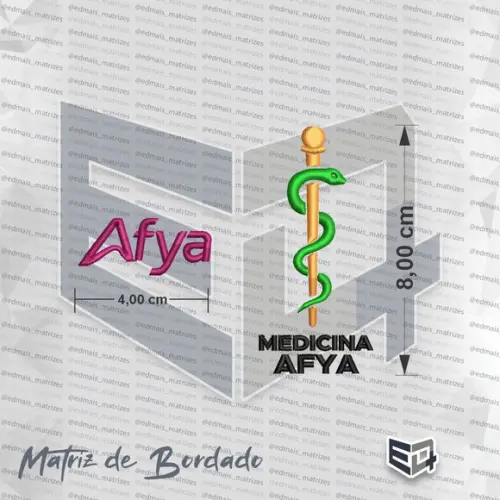 Matriz de Bordado Afya Medicina Padrão