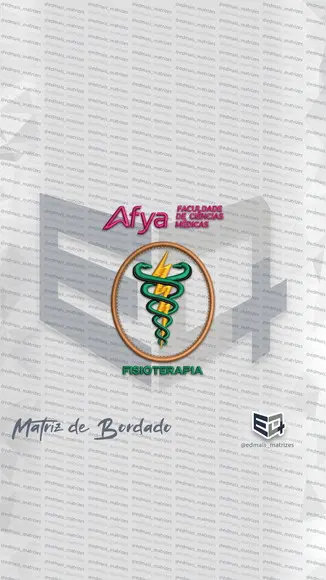 Matriz de Bordado Afya Fisioterapia Completo Padrão