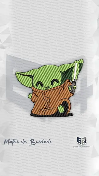 Matriz de Bordado Baby Yoda Fofo
