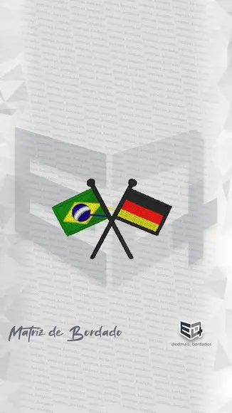 Matriz de Bordado Bandeira Brasil Alemanha