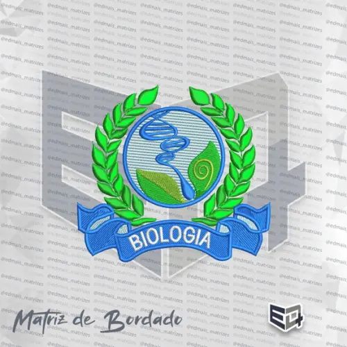 Matriz de Bordado Biologia Ramos e Faixa