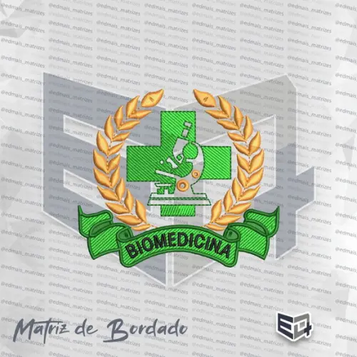 Matriz de Bordado Biomedicina 2 - Microscópio com Ramos D