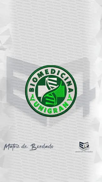 Matriz de Bordado Biomedicina Unigram Logo Padrão