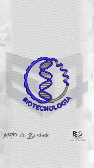 Matriz de Bordado Biotecnologia Simbolo Logo Jaleco