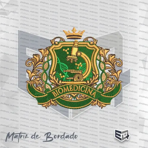 Matriz de Bordado Brasão Biomedicina 9 Luxo