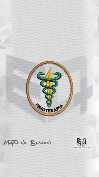 Matriz de Bordado Brasão Fisioterapia Logo