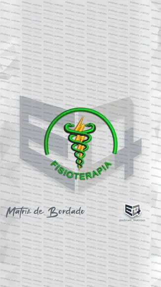 Matriz de Bordado Brasão Fisioterapia Logo 18